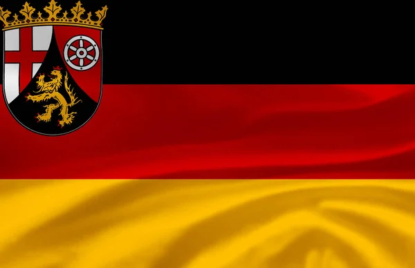 Renania-Palatinado ondeando bandera ilustración . —  Fotos de Stock