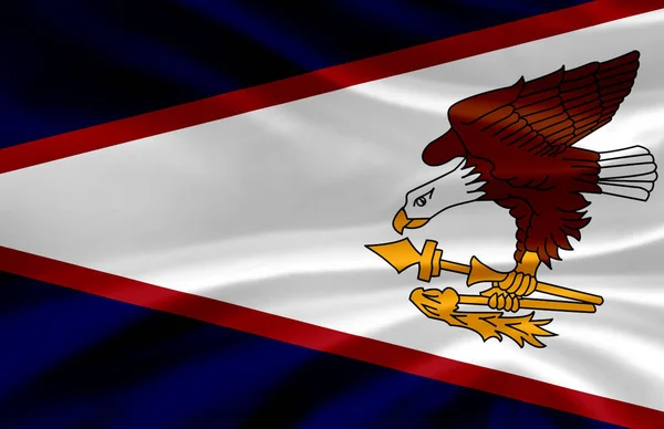 Amerikaanse Samoa zwaaiende vlag illustratie. — Stockfoto