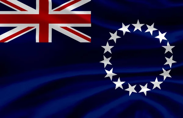 Isole Cook sventola bandiera illustrazione . — Foto Stock