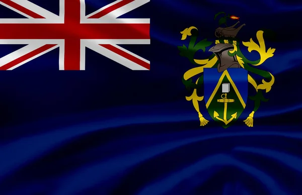 Ilhas Pitcairn acenando ilustração bandeira . — Fotografia de Stock