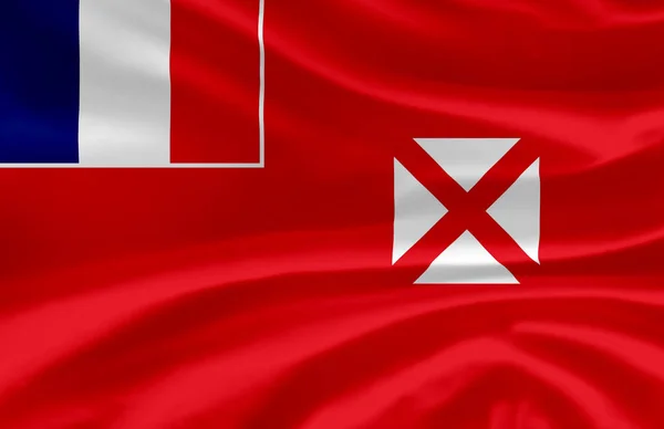 Wallis-och Futuna viftande flagg illustration. — Stockfoto
