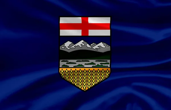 Alberta waving flag illustration. — Stock Photo, Image