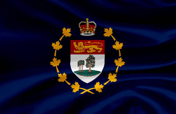 Вице-губернатор острова Принца Эдуарда, размахивающий флагом
