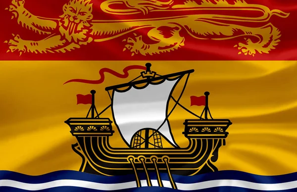 New Brunswick zwaaiende vlag illustratie. — Stockfoto