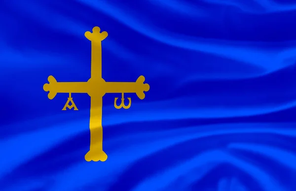 Asturias bayrak illüstrasyon sallayarak. — Stok fotoğraf