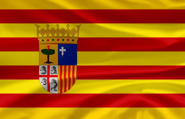 Aragón ondeando bandera ilustración . — Foto de Stock