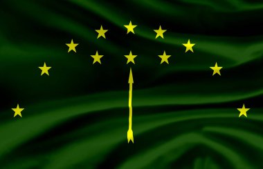 Adygea dalgalı bayrak illüstrasyon.