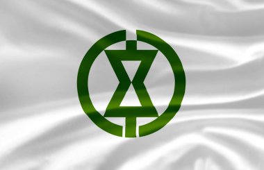 Monbetsu dalgalı bayrak illüstrasyon.