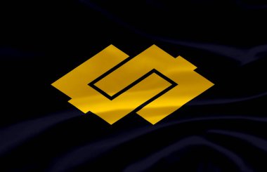 Uryu bayrak illüstrasyon sallayarak.