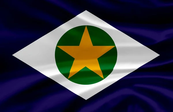 Mato Grosso bayrak illüstrasyon sallayarak. — Stok fotoğraf