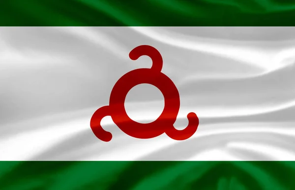 Ingushetia melambaikan gambar bendera . — Stok Foto