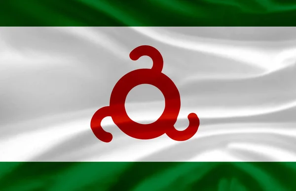 Ingushetia dalgalı bayrak illüstrasyon.