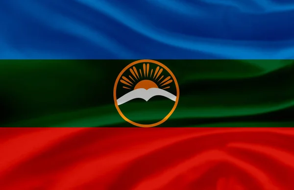 Karachay-Cherkessia viftande flagga illustration. — Stockfoto