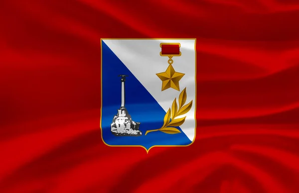 Sewastopol macha flaga ilustracji. — Zdjęcie stockowe