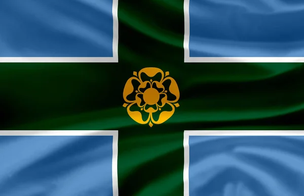 Derbyshire wuivende vlag illustratie. — Stockfoto