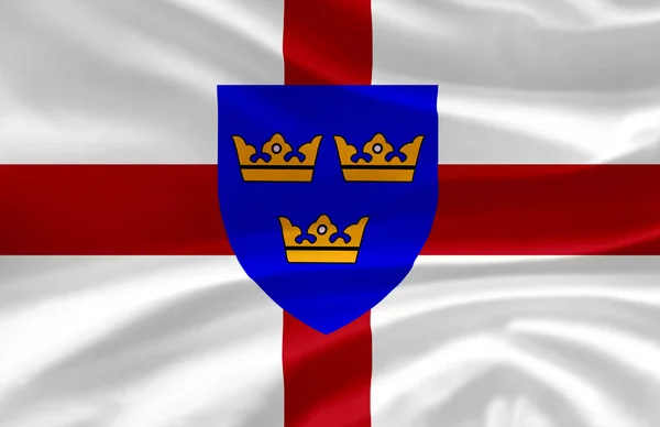 East Anglia ondeando bandera ilustración . —  Fotos de Stock