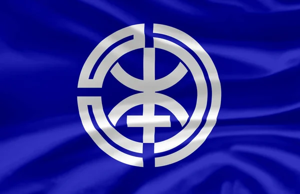 Honbetsu mávající vlajka ilustrace. — Stock fotografie