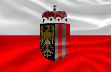 Yukarı Avusturya bayrak illüstrasyon sallayarak.