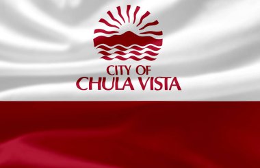 Chula Vista California dalga illüstrasyon sallayarak.