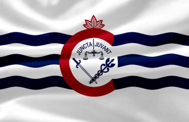 Cincinnati Ohio dalga illüstrasyon sallayarak.