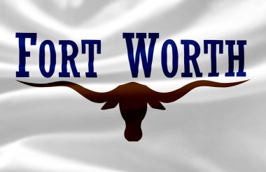 Fort Worth Texas bayrak illüstrasyon sallayarak.