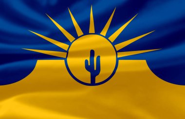 Mesa Arizona bayrak illüstrasyon sallayarak.