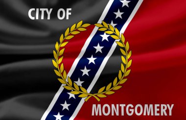 Montgomery Alabama bayrak illüstrasyon sallayarak.