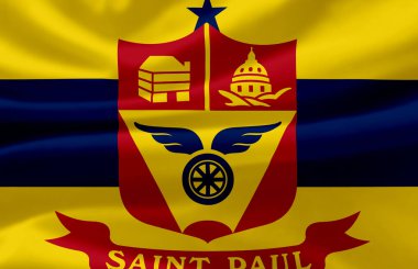 St Paul Minnesota bayrak illüstrasyon sallayarak.