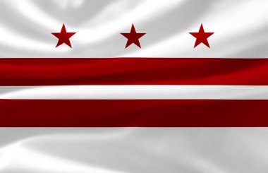 Washington Dc bayrak illüstrasyon sallayarak.