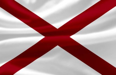 Alabama bayrak illüstrasyon sallayarak.