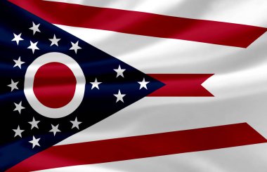 Ohio bayrak illüstrasyon sallayarak.