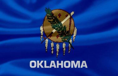 Oklahoma bayrak illüstrasyon sallayarak.