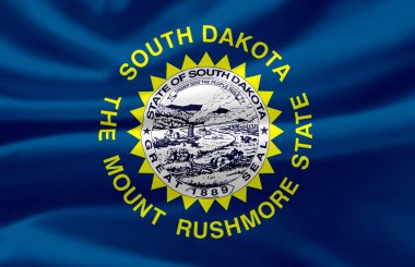 Güney Dakota bayrak illüstrasyon sallayarak.