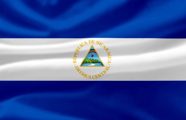 Nikaragua bayrak illüstrasyon sallayarak.