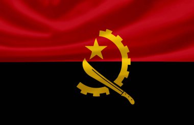 Angola dalgalı bayrak illüstrasyon.