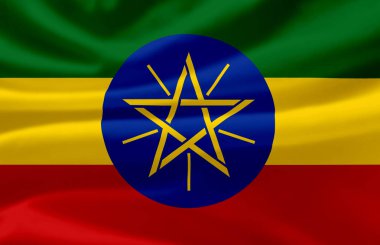 Etiyopya bayrak illüstrasyon sallayarak.