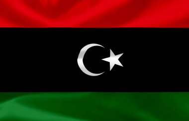 Libya bayrak illüstrasyon sallayarak.