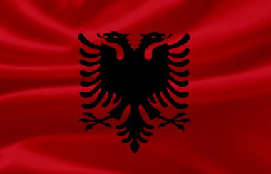 Arnavutluk bayrak illüstrasyon sallayarak.
