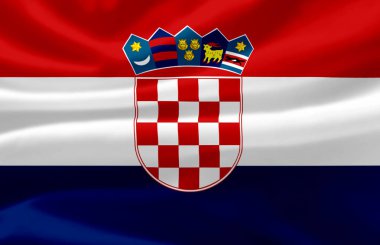 Hırvatistan bayrak illüstrasyonsal.