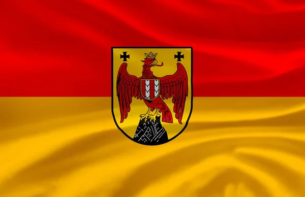 Burgenland ondeando bandera ilustración . — Foto de Stock