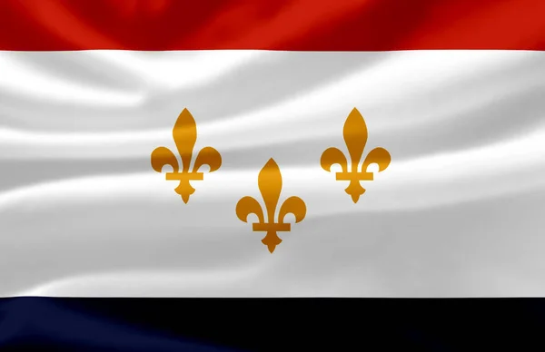 Nova Orleães Louisiana acenando com a bandeira ilustração . — Fotografia de Stock