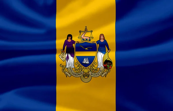 Philadelphia pennsylvania schwenkt Flagge Illustration. — Stockfoto