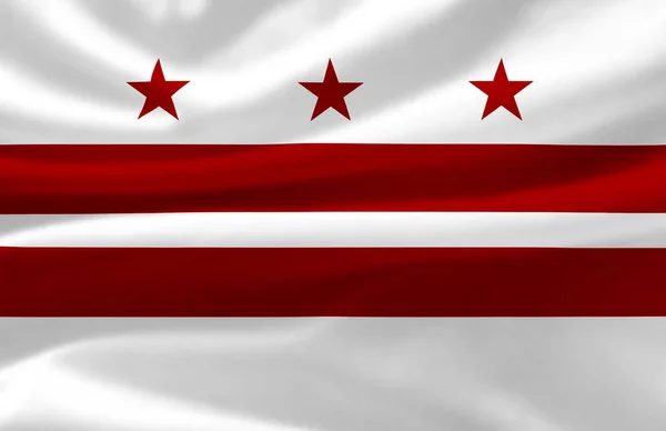 Washington DC zwaaiende vlag illustratie. — Stockfoto