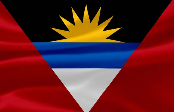 Antigua und Barbuda schwenken Flagge Illustration. — Stockfoto