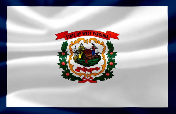 West Virginia zwaaiende vlag illustratie. — Stockfoto