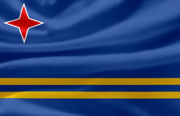 Vlajka Aruba s vlajkou. — Stock fotografie