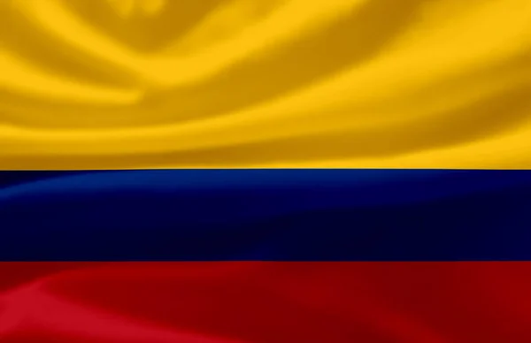 Colombia zwaaiende vlag illustratie. — Stockfoto