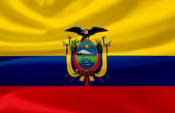 Ecuador ondeando bandera ilustración . —  Fotos de Stock