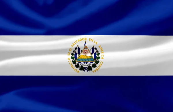El Salvador ondeando bandera ilustración . — Foto de Stock