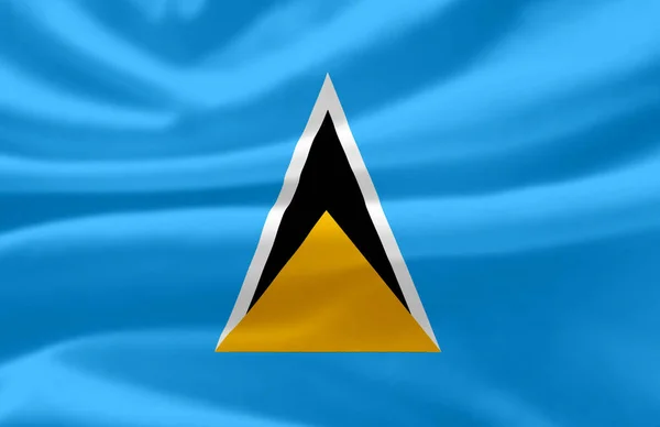 Saint Lucia waving flag illustration.